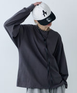 model:H178 B76 W58 H89 着用サイズ:MEDIUM (チャコールグレー)