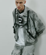 AIVER ムラ染めナイロンボンテージブルゾン