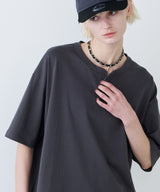 AFF AIVER 16/-ウォッシュ天竺スキッパーS/S TEE