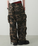 AIVER カモレイヤードカーゴパンツ