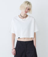 AIVER 16/-ウォッシュ天竺クロップドS/S TEE