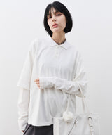 AFF AIVER 16/-ウォッシュ天竺レイヤードポロ