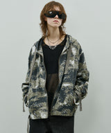 AIVER カモフラージュフルジップパーカー