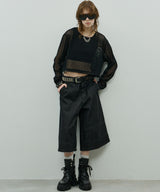 AIVER ワイドクォーターデニムパンツ