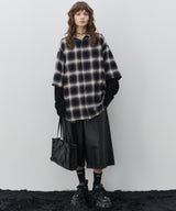 【予約】AIVER ワッフルレイヤードオンブレチェックシャツ