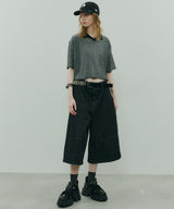 AIVER ワイドクォーターデニムパンツ