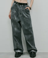 AIVER ペンキ加工バギーデニム