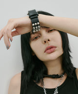 AIVER 3連スタッズレザーバングル