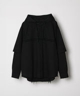 AIVER レイヤードカットオフツイルシャツ