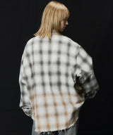 AIVER グラデーションブリーチオンブレチェックシャツ