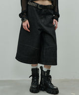 AIVER ワイドクォーターデニムパンツ