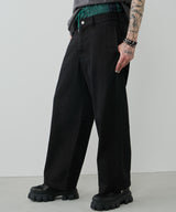 AIVER レイヤードバギーデニムスラックス