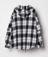 【一部予約】AIVER レイヤードオンブレチェックシャツ