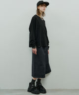 AIVER ワイドクォーターデニムパンツ