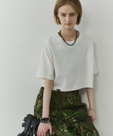 AIVER 16/-ウォッシュ天竺クロップドS/S TEE