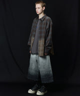 AIVER グラデーションブリーチオンブレチェックシャツ