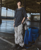 AIVER ムラ染めナイロンボンテージブルゾン