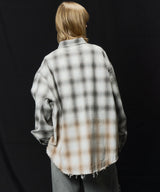 【ONLINE STORE先行予約】AIVER グラデーションブリーチオンブレチェックシャツ