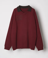 AIVER ナンバリングラグランニットポロ