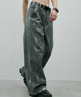 AIVER ペンキ加工バギーデニム