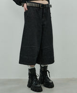 AIVER ワイドクォーターデニムパンツ