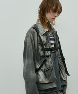 AIVER ムラ染めナイロンボンテージブルゾン