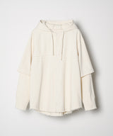 AIVER レイヤードカットオフツイルシャツ