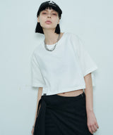 AIVER 16/-ウォッシュ天竺クロップドS/S TEE