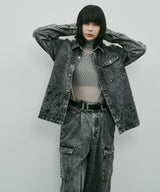 AIVER 硫化ペイントデニムシャツジャケット