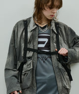 AIVER ムラ染めナイロンボンテージブルゾン