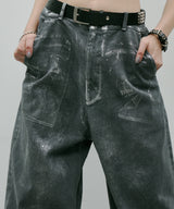 AIVER ペンキ加工バギーデニム