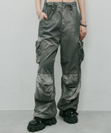 AIVER ムラ染めナイロンカーゴパンツ