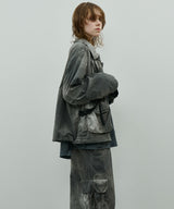 AIVER ムラ染めナイロンボンテージブルゾン