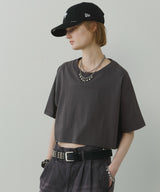 AIVER 16/-ウォッシュ天竺クロップドS/S TEE