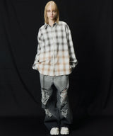 【ONLINE STORE先行予約】AIVER グラデーションブリーチオンブレチェックシャツ