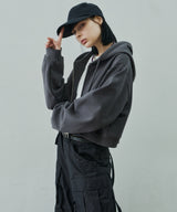 AIVER ヘビーウエイトクロップドフルジップパーカー