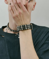 AIVER 3連スタッズレザーバングル