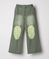 AIVER オーバーダイフレアダメージデニム