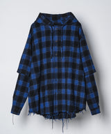 【一部予約】AIVER レイヤードオンブレチェックシャツ