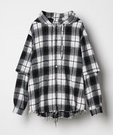 【一部予約】AIVER レイヤードオンブレチェックシャツ