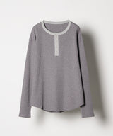 AIVER ヘビーワッフルヘンリーネックL/S TEE