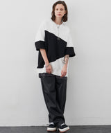 AIVER 復刻斜め切り替え半袖スウェット