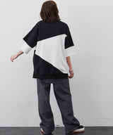 AIVER 復刻斜め切り替え半袖スウェット