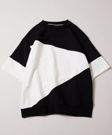 AIVER 復刻斜め切り替え半袖スウェット