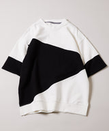 AIVER 復刻斜め切り替え半袖スウェット