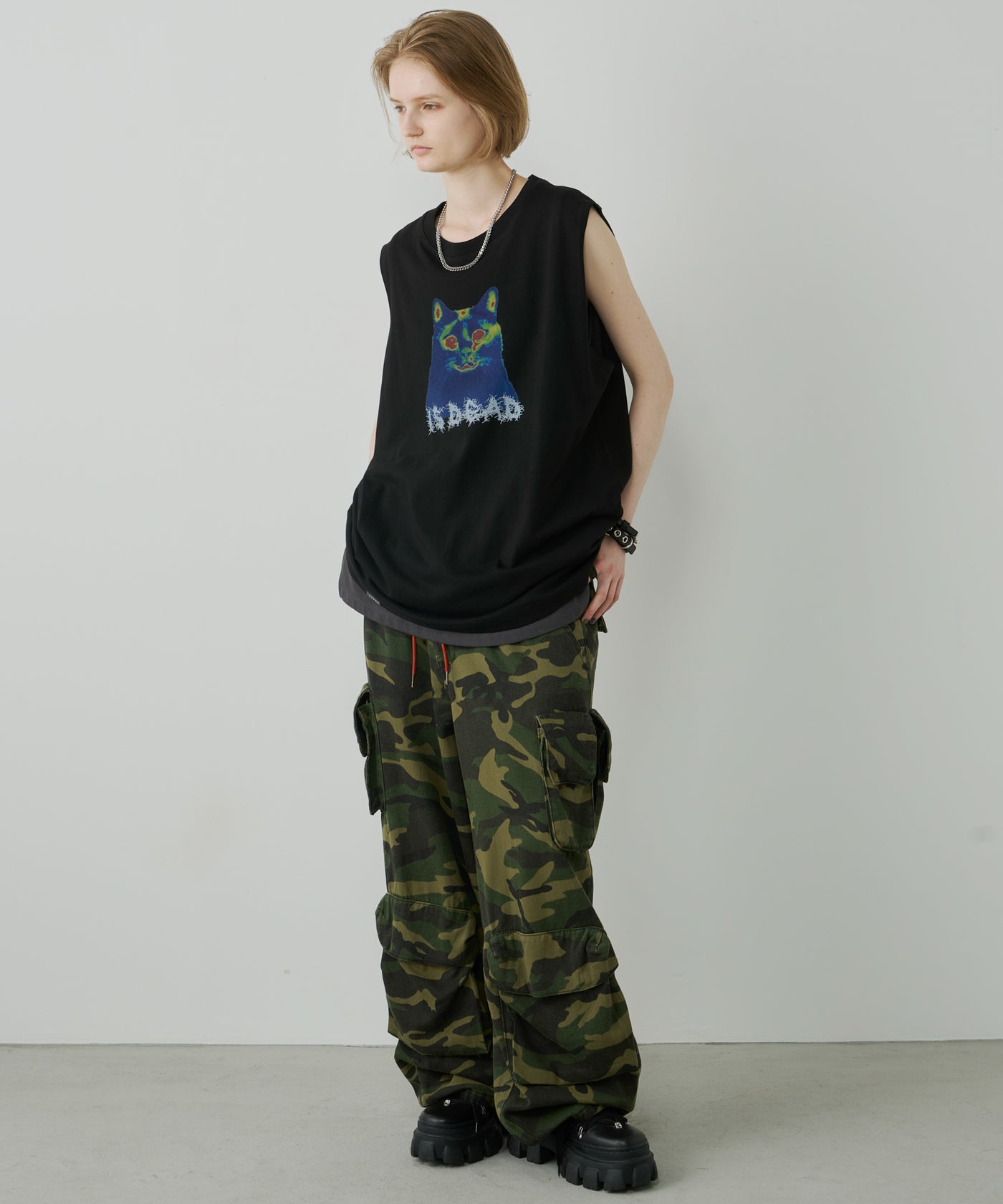 AIVER カモレイヤードカーゴパンツ