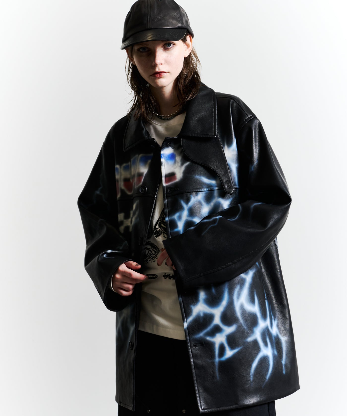 Johann×AIVER フェイクレザーコート