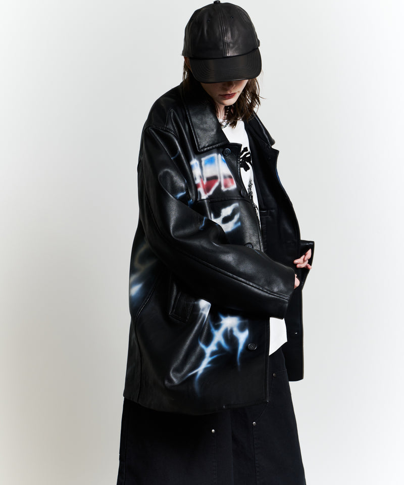 Johann×AIVER　フェイクレザーコート