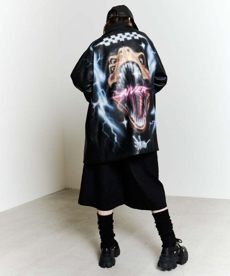 Johann×AIVER　フェイクレザーコート