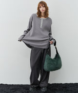 AIVER　ヘビーワッフルヘンリーネックL/S TEE